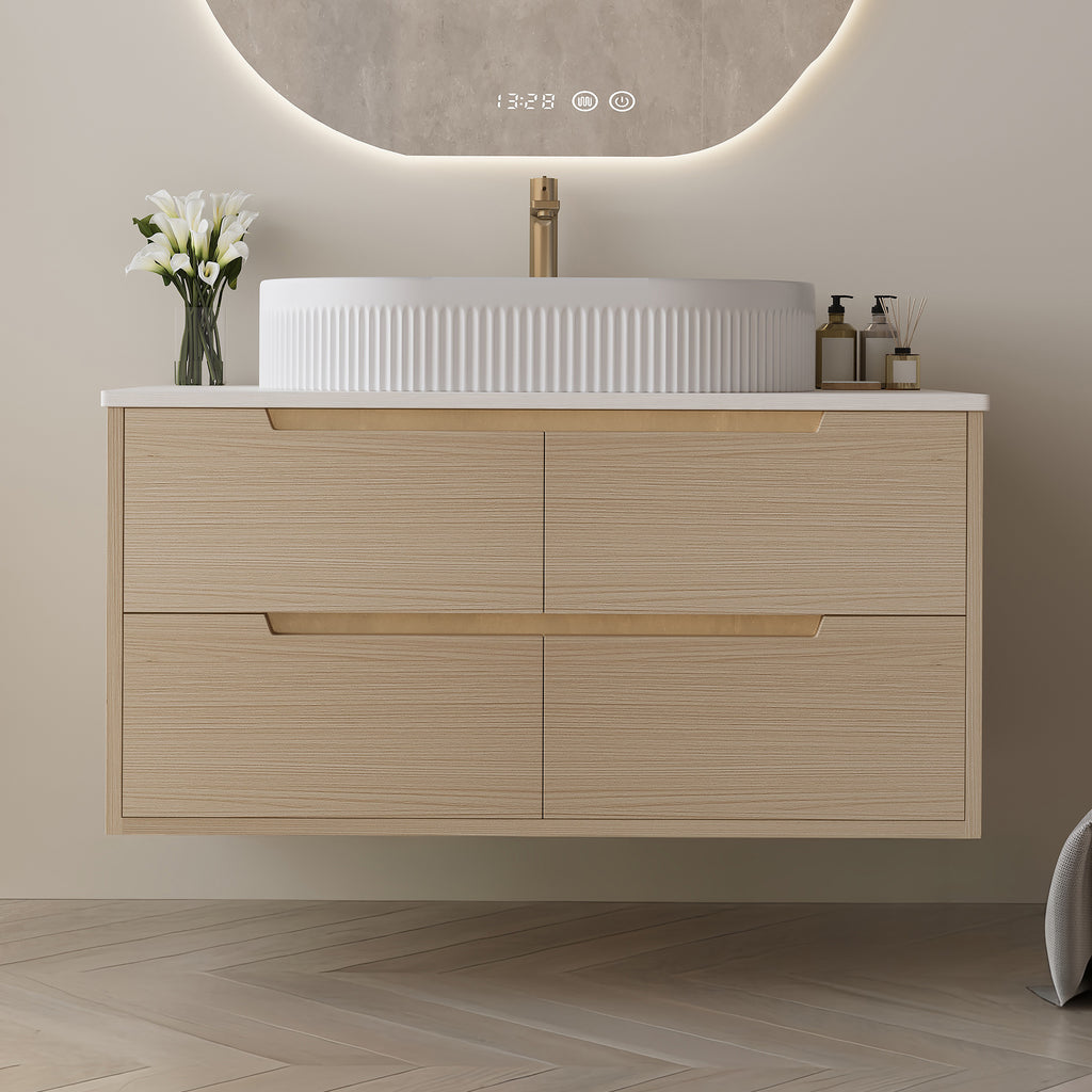 36 Inch Bathroom Vanity with Ceramic Integrated Sink & Soft-Close Drawers