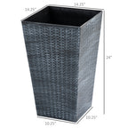 Outsunny Set of 3 Tall Planters with Drainage Hole