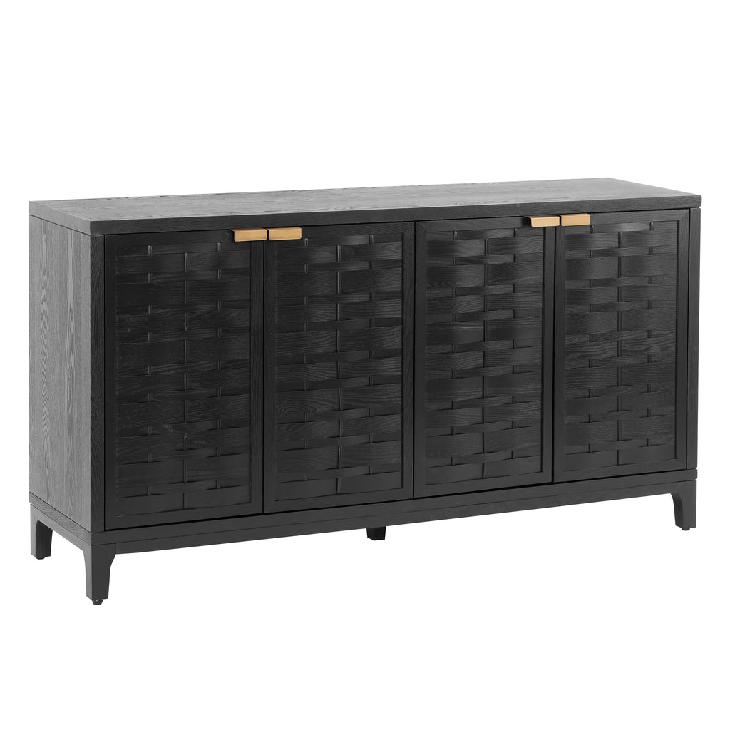 59 Inch Sideboard with 3D Woven Door Design