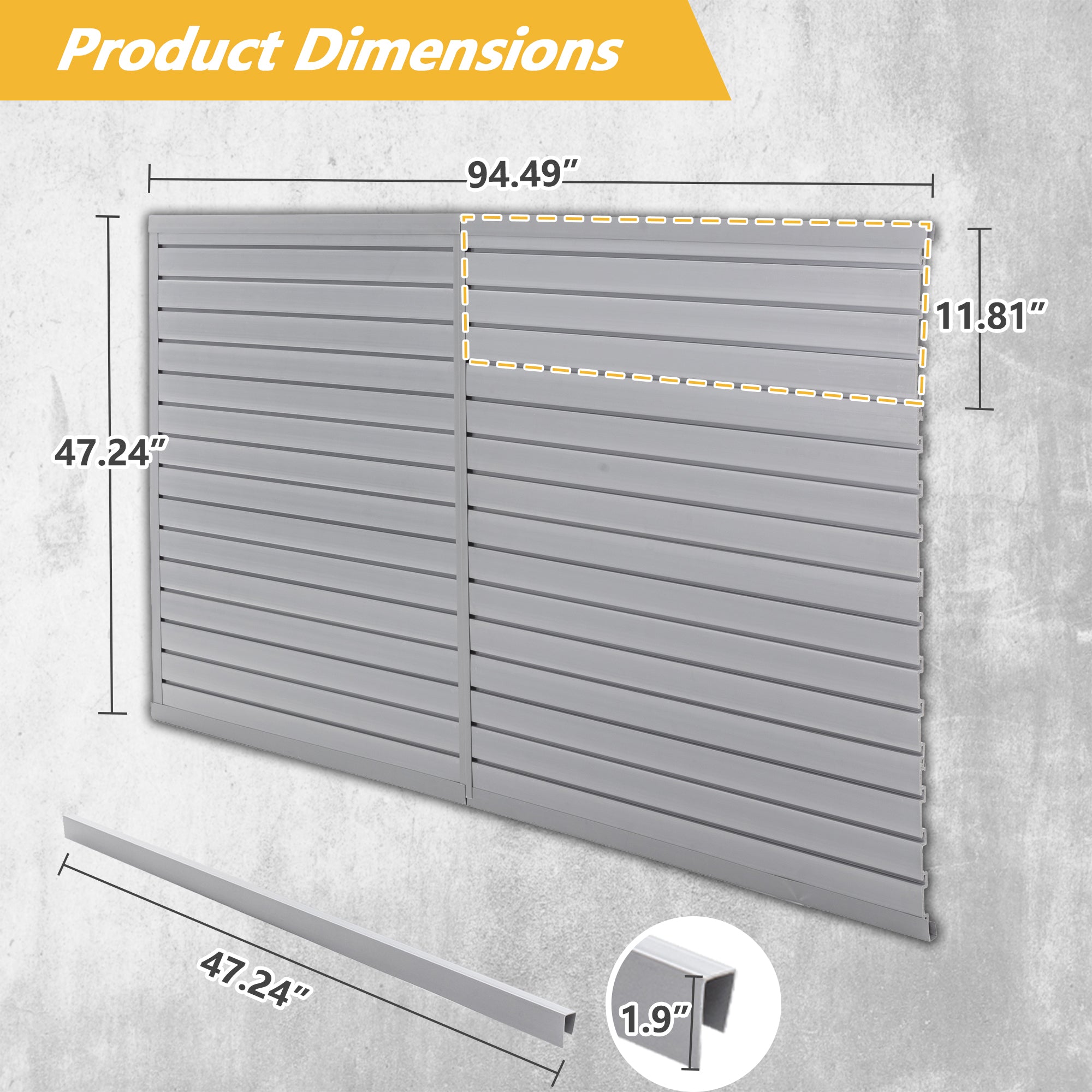 Heavy Duty PVC Slatwall Garage Organizer