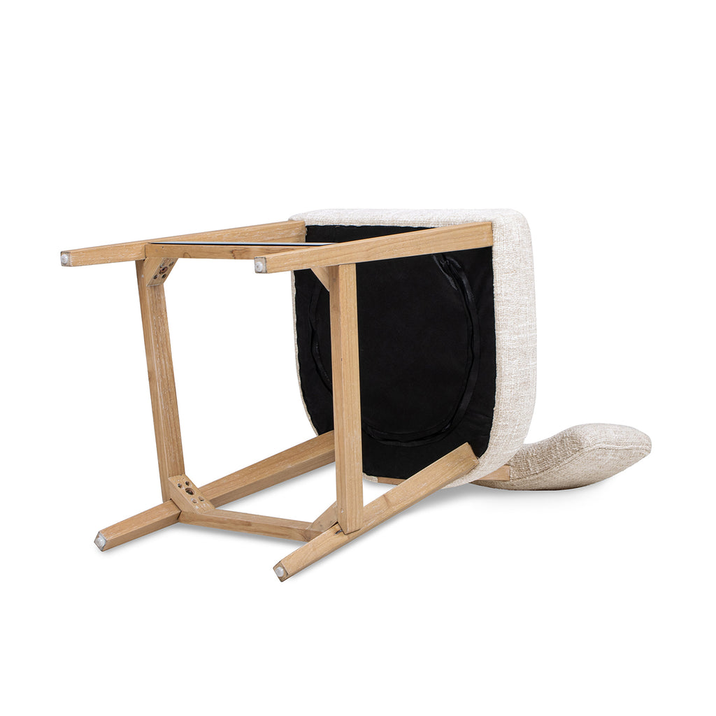Penny Round Arched Upholstered Counter Stool, Set of 2, Travertine