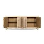 Rowan 91" Reclaimed Pine 4-Door Crossbar Sideboard Cabinet