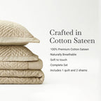 King 3 Piece Cotton Quilt Set