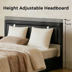 Queen Bed Frame with Adjustable LED Lights Headboard