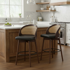 Como Indoor Wood Barstool, Dark