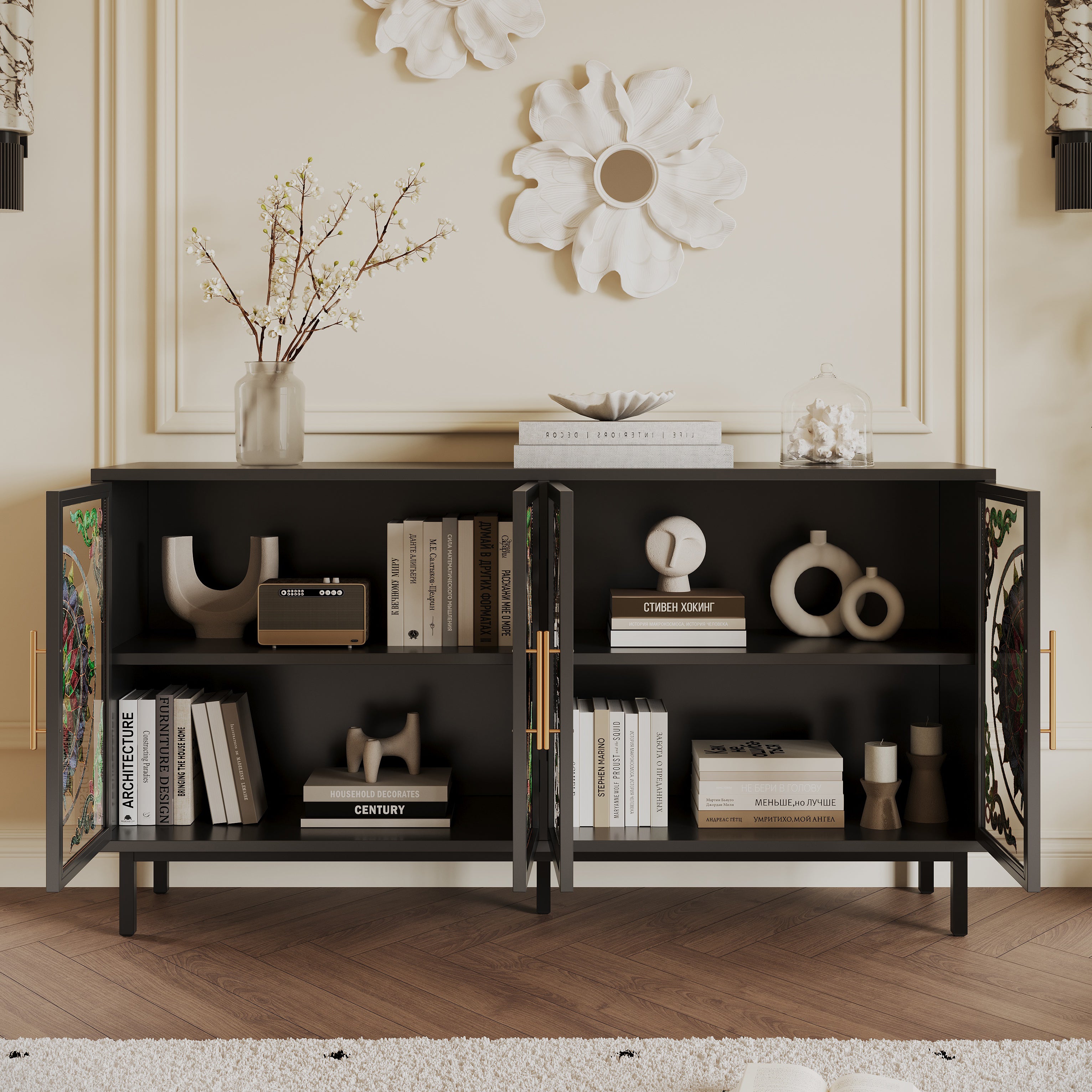 60.3 " Decorative Cabinet with 4 Doors