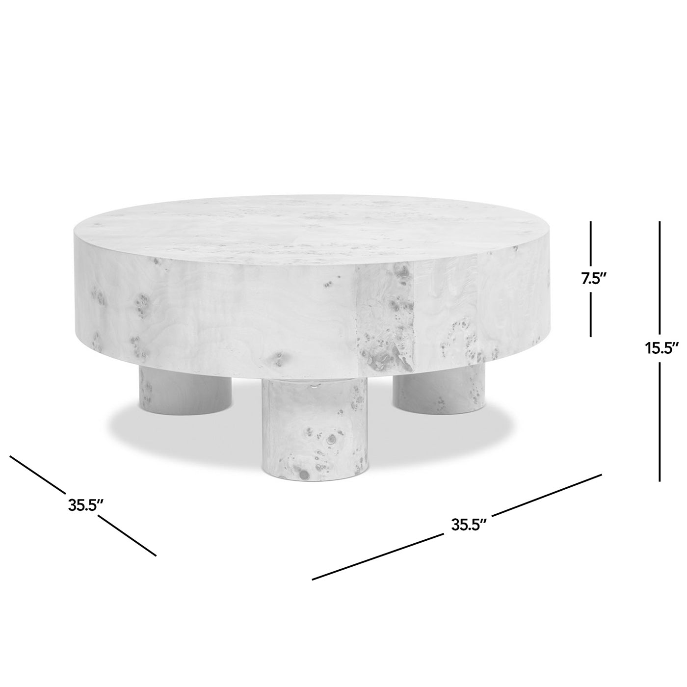 Nebula 35.5" Round Pillar Leg Coffee Table - Warm