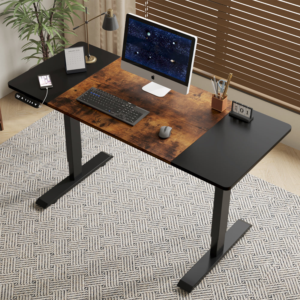 55"×24" Black & Rustic Standing Desk