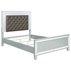 Karmen Metallic Upholstered Tufted Queen Panel Bed