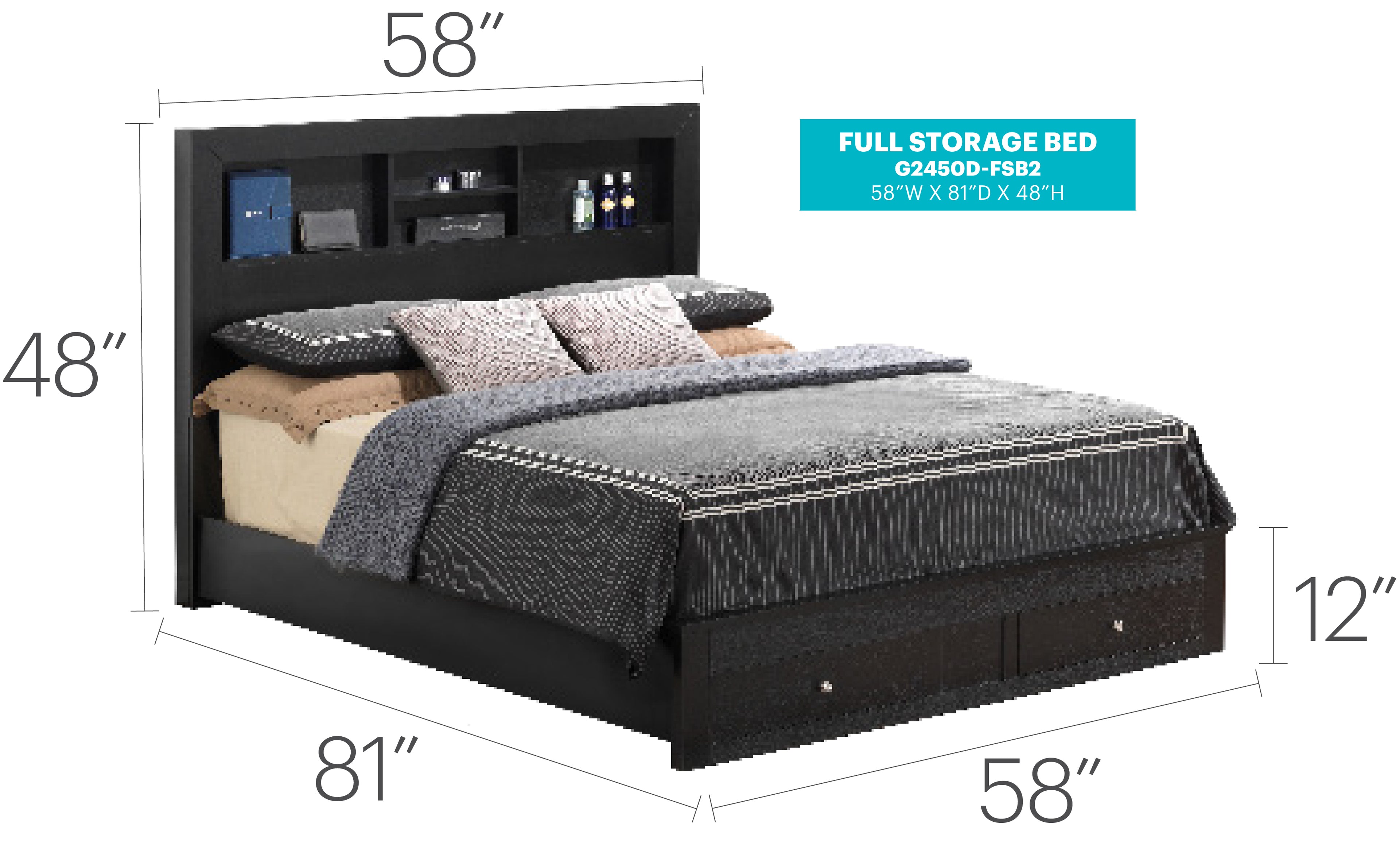 Versatile Full Storage Bed In Sleek