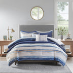 8 Piece Printed Seersucker Comforter and Quilt Set Collection