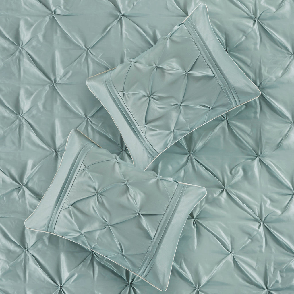 7 Piece Tufted Comforter Set Seafoam King