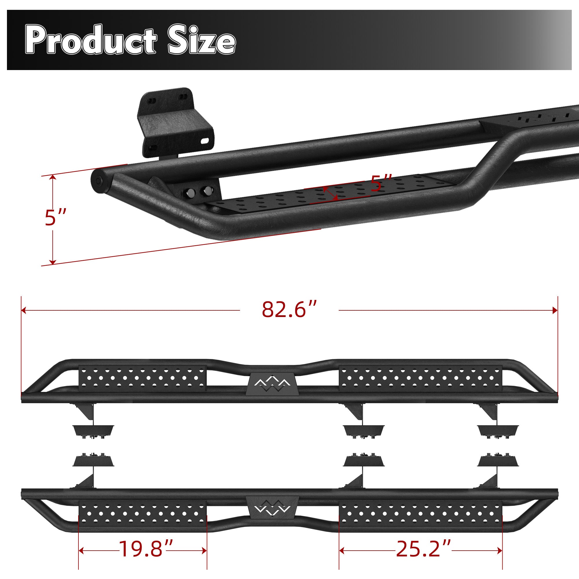 6" Running Boards Side Steps For 2015-2026 Ford F-150 Super Crew Cab