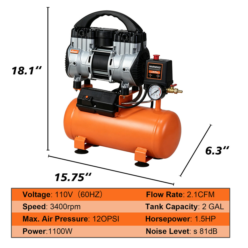 Quiet Low Noise Oil Free Air Compressor