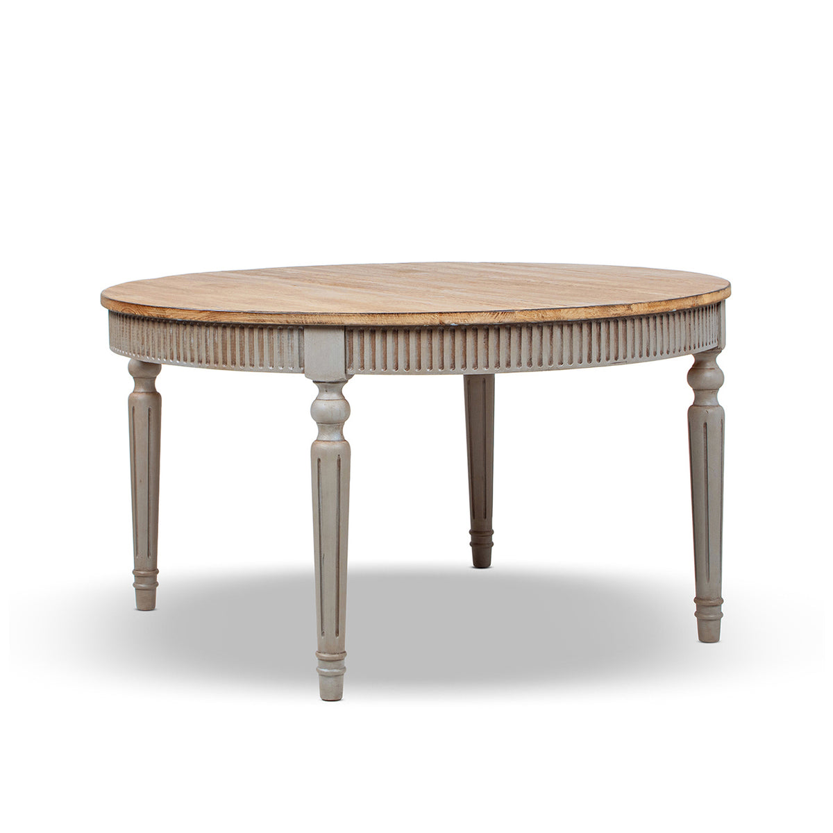 Colette 55" Reclaimed Wood Round Dining Table, Antique