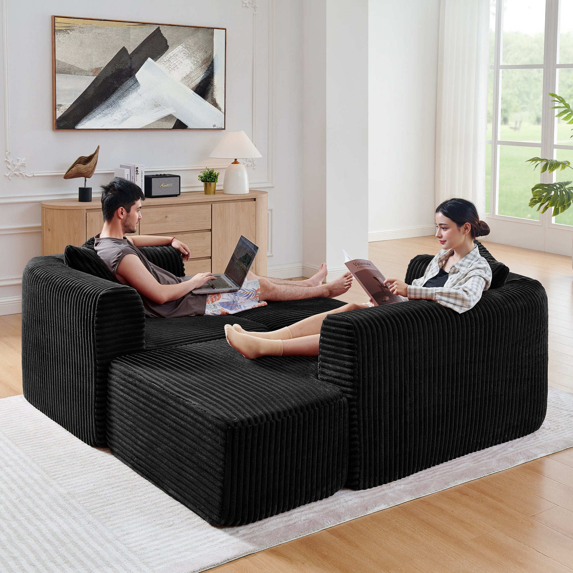 114" Cloud Sectional Couch with L-Shape Chaise