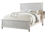 White Queen Size Bed & Nightstands Bedroom Set