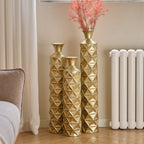 Semi-Handmade Metal Floor Vase Set of 3
