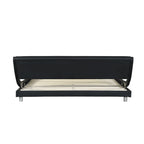 Faux Leather Upholstered Platform Bed Frame with LED Lighting