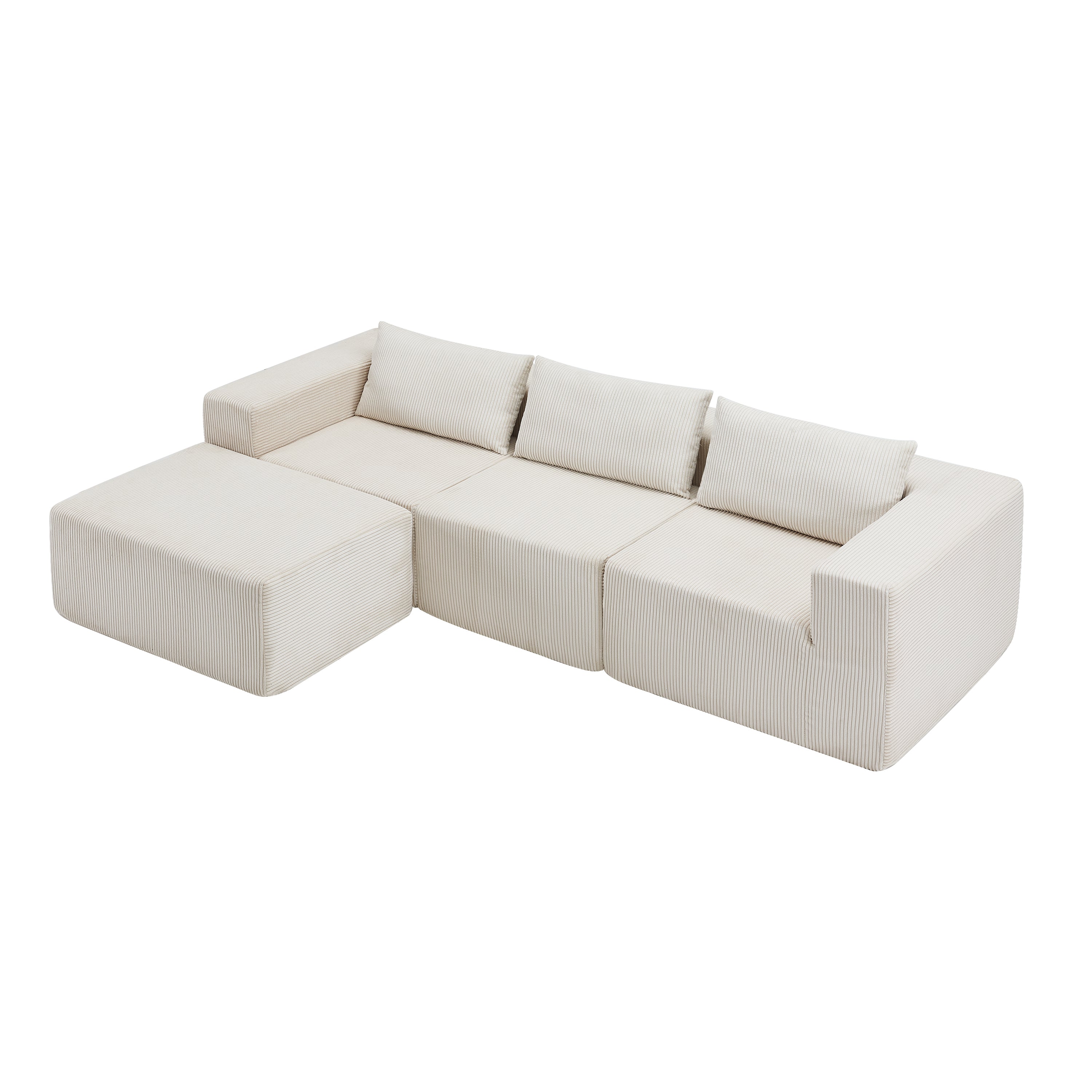 107" Compressed Sectional Sofas (Beige)