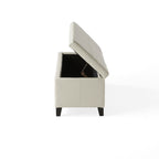 Upholstered PU Leather Storage Ottoman