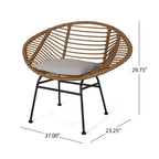 Engle Outdoor Woven Patio Chair with Cushions (Set of 2)