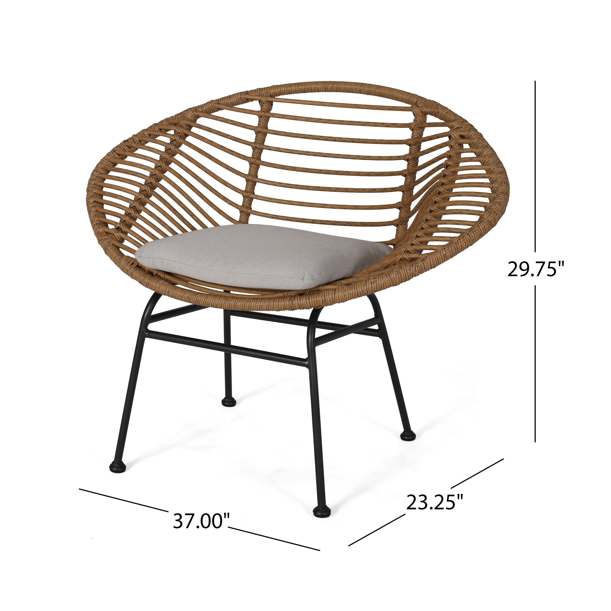 Engle Outdoor Woven Patio Chair with Cushions (Set of 2)