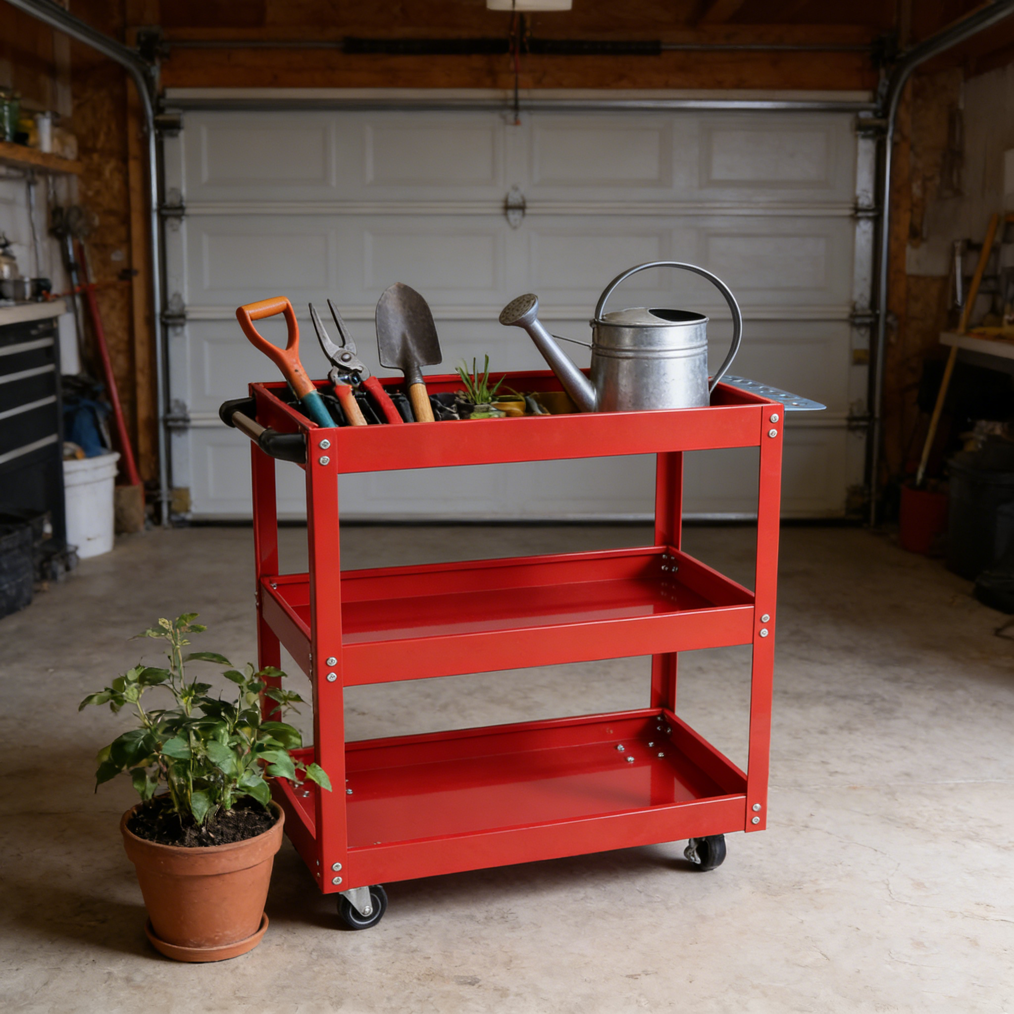 Tool Cart on Wheels, 3 Tier Rolling Mechanic Tool Cart