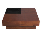 Italian Retro - Inspired Acacia Wood Storage Coffee Table