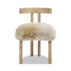 Arden 19.5" Genuine Sheepskin Fur Split Back Dining Chair