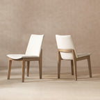 Auden Upholstered Reclaimed Pine Wood Dining Chair Set of 2