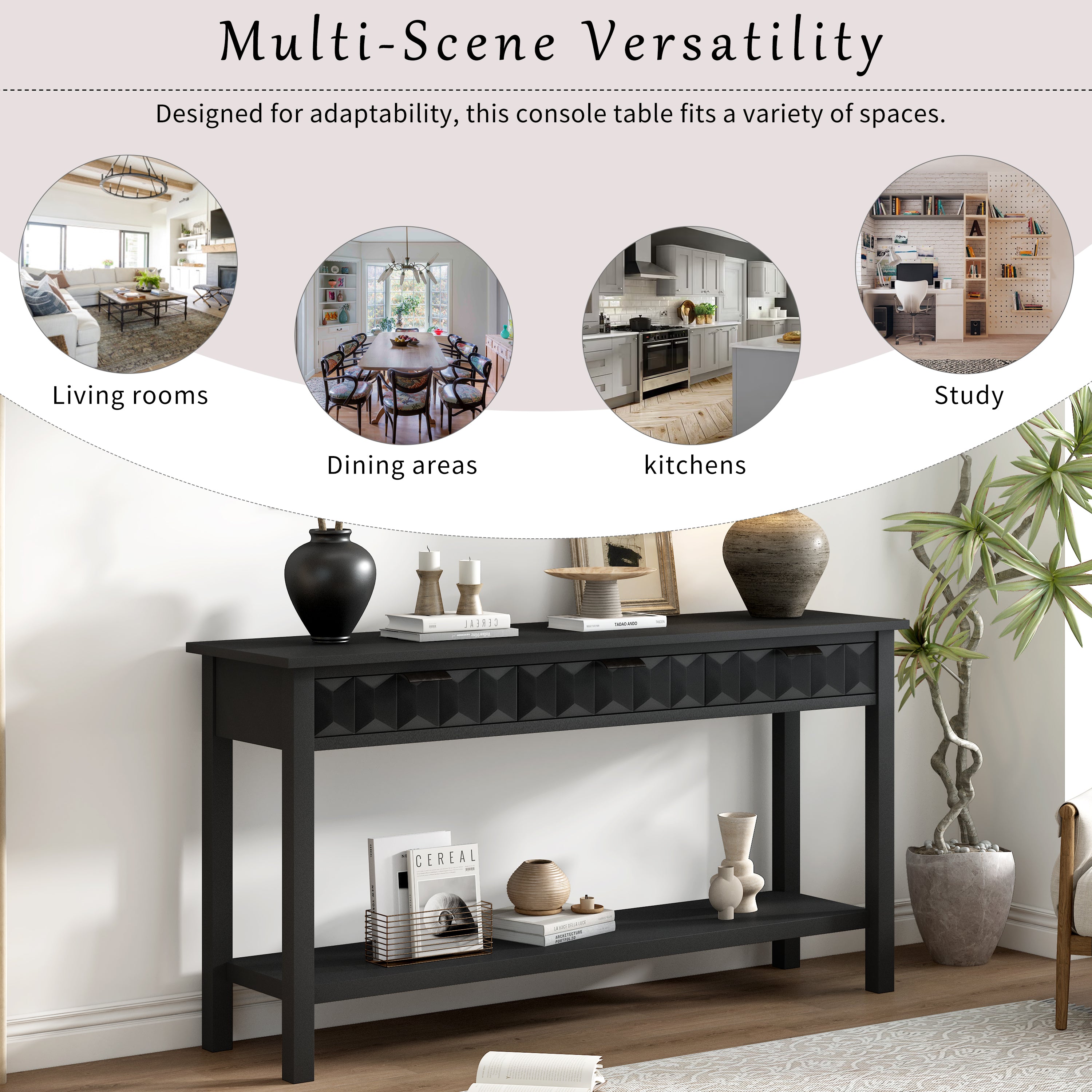 U_Style 58.3'' Fir Veneer Entryway Table