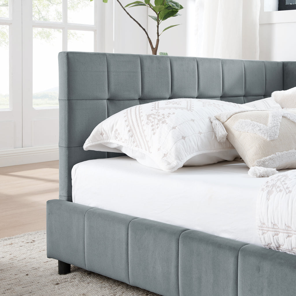Queen Size Upholstered Tufted Bed Frame