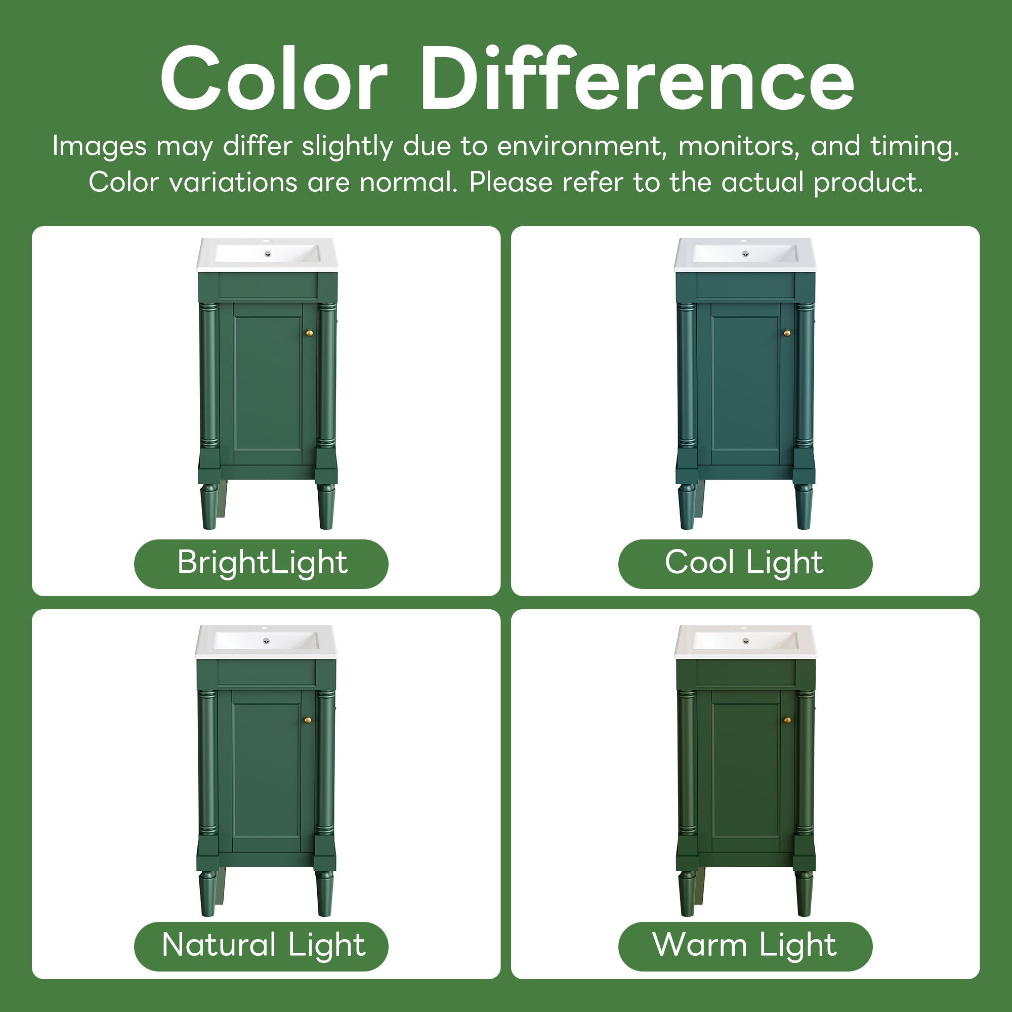 18" French Style Bathroom Cabinet with Storage