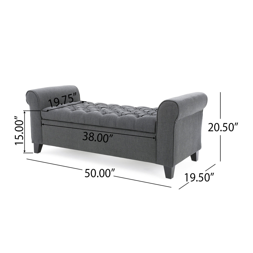 Hayes Armed Storage Bench