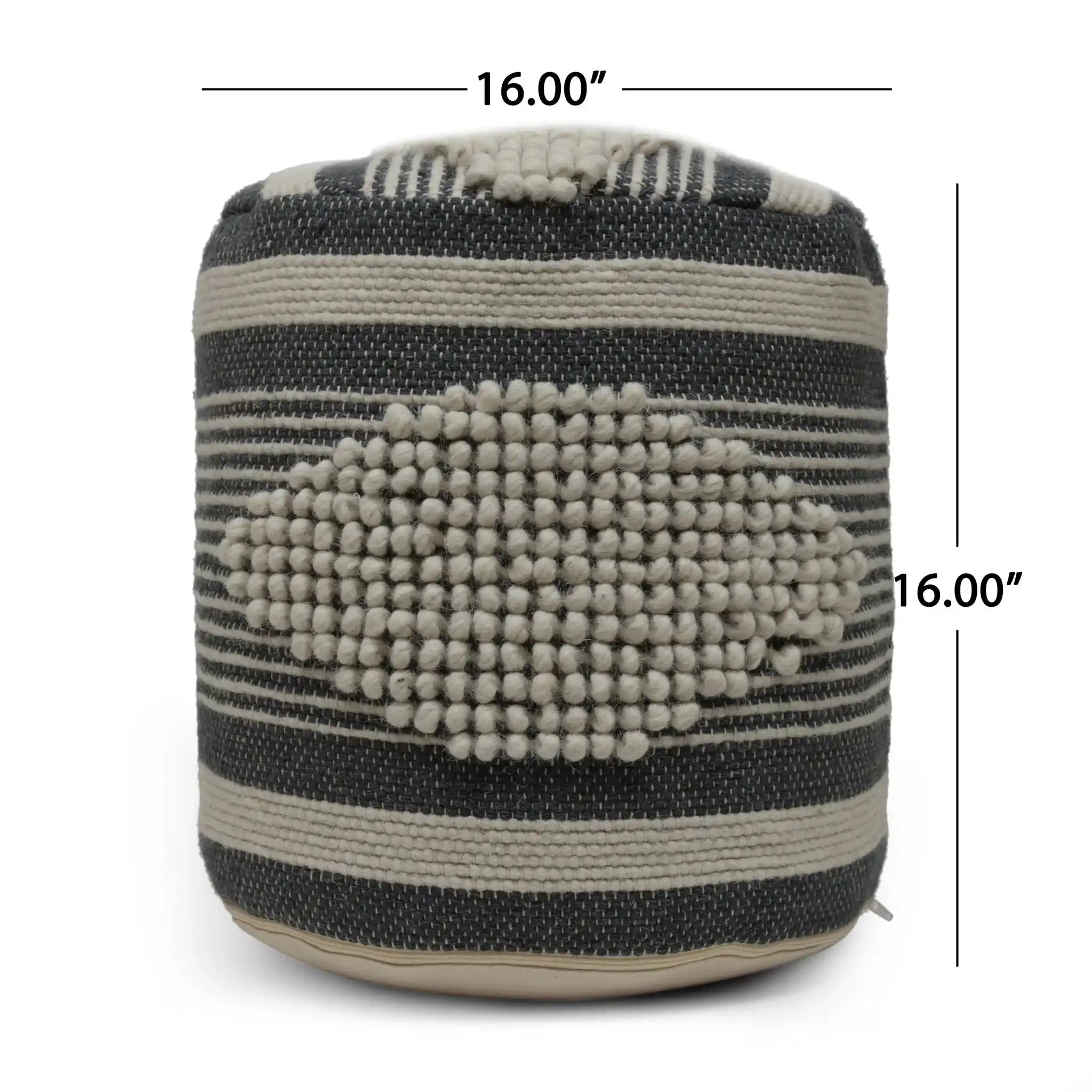 Diamond Handcrafted Cylindrical Pouf