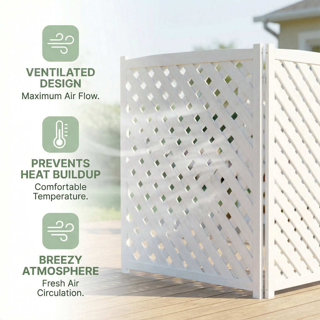 3-Panel Outdoor Air Conditioner Fence Screen