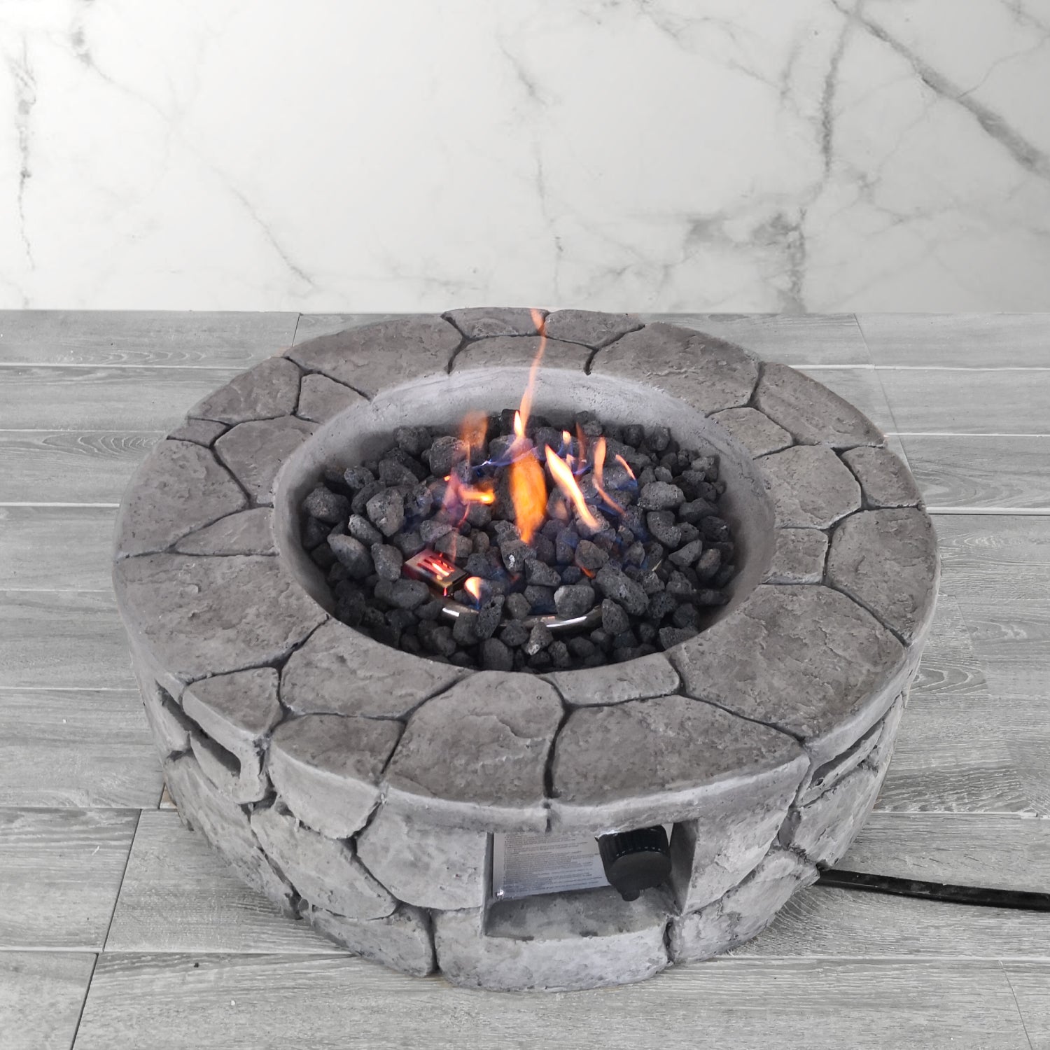 9" H x 28" W Fiber Reinforced Concrete Outdoor Fire Pit