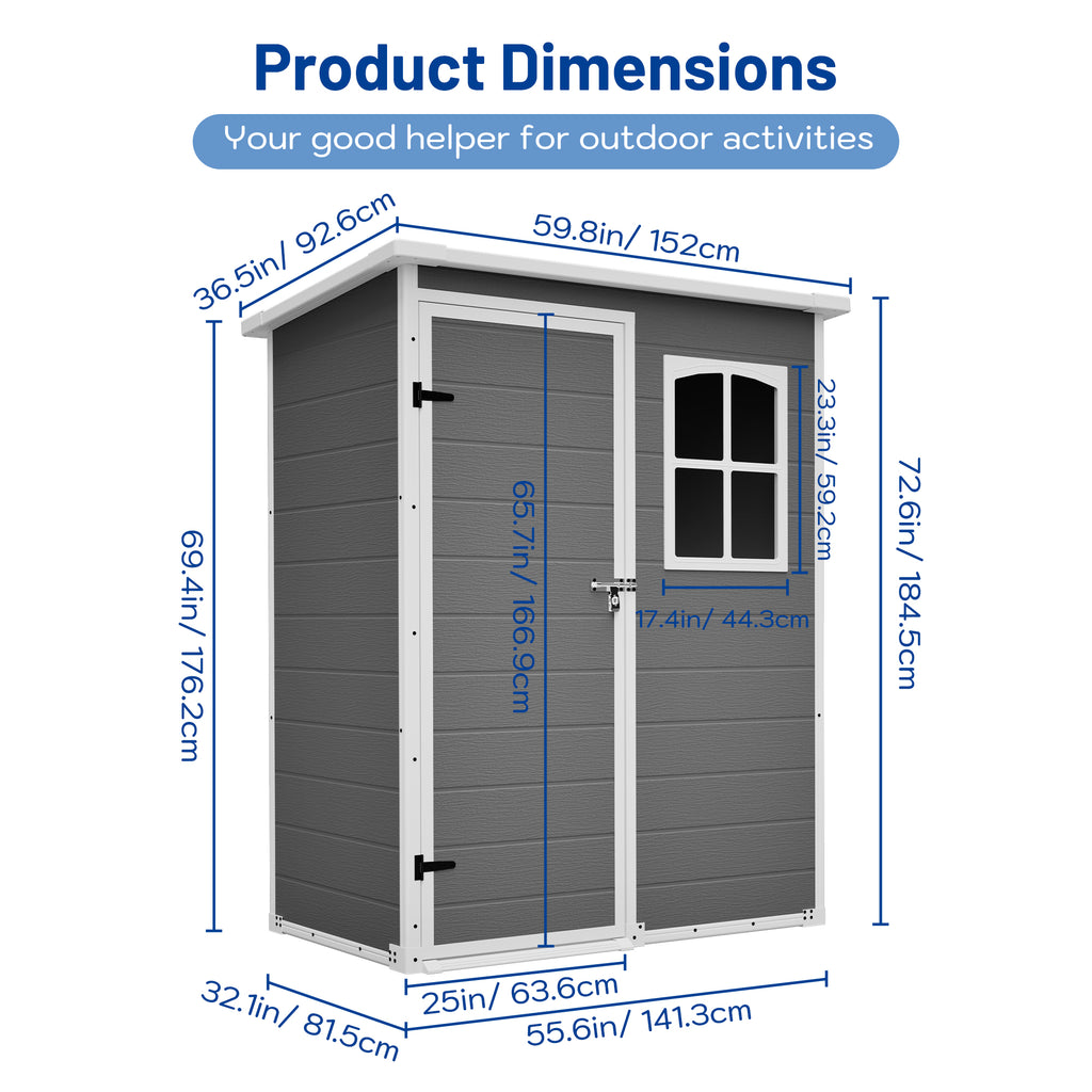 5x3ft Premium Shed