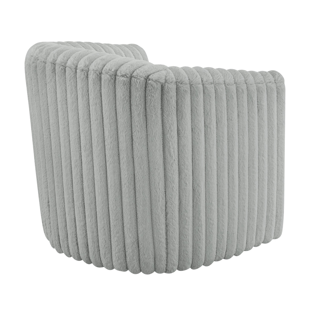 Alexa Ultra Plush Wide Cord-like Swivel Barrel Chair