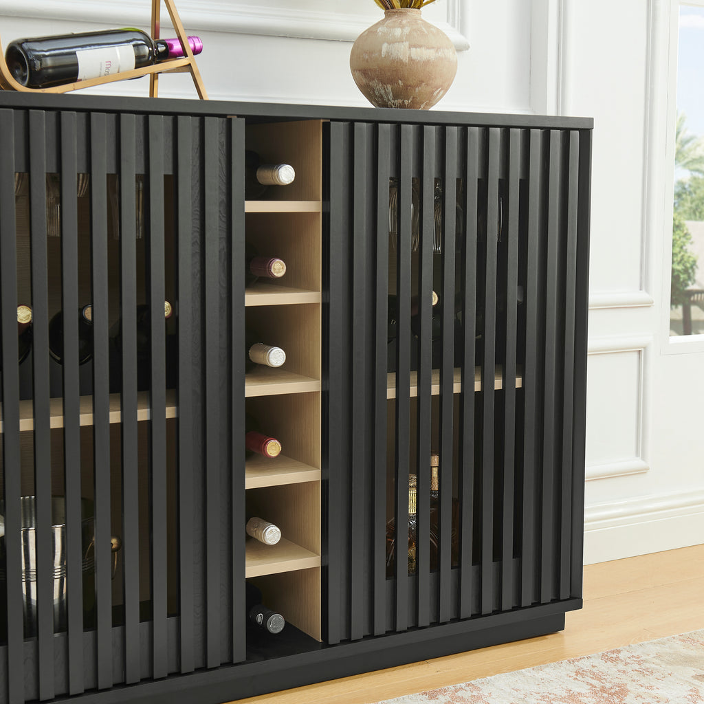 Mid Century Modern Fluted Hollowed Out Liquor Cabinet