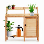 Outdoor Wooden Potting Bench Table with Sink