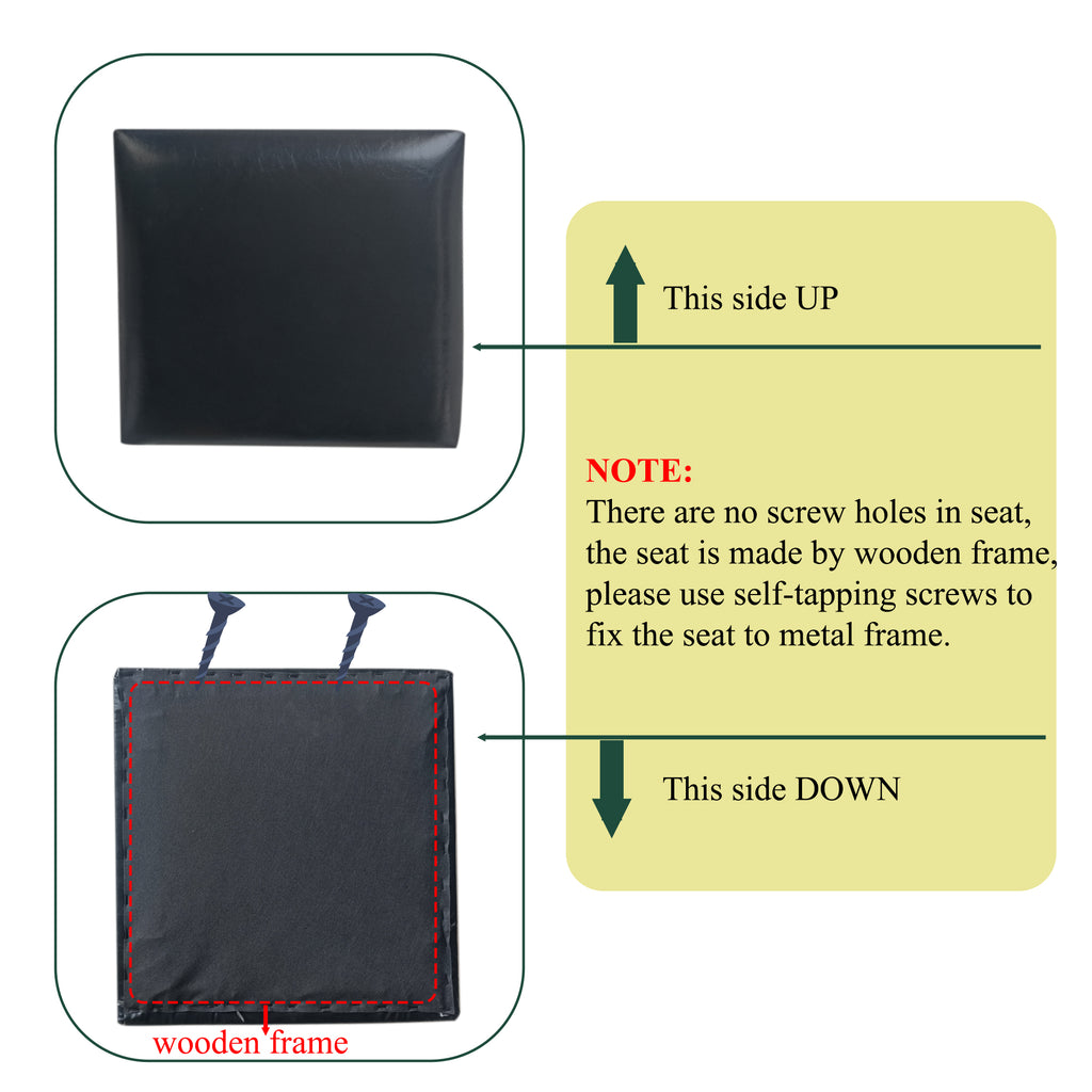 Black Bar Stool with Backrest Set of 2