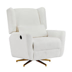 Power Recliner Chair Swivel, Boucle Upholstered