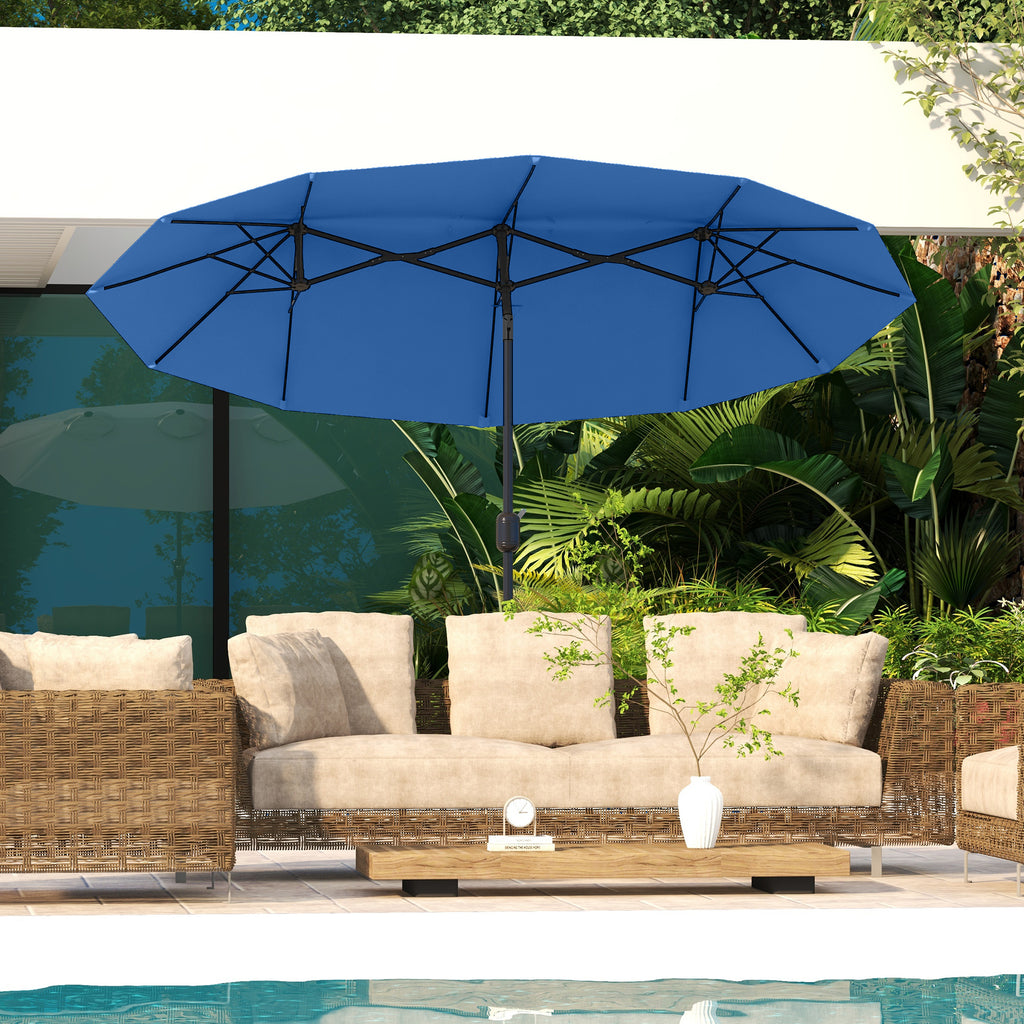 Outsunny 9.5' Double-Sided Patio Umbrella