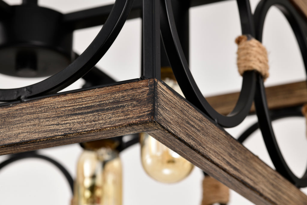 4-Light Square Kitchen Island Light Fixture