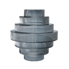 D9.1x9.8" Multi-Tiered Geometric Vase with Smoked Finish