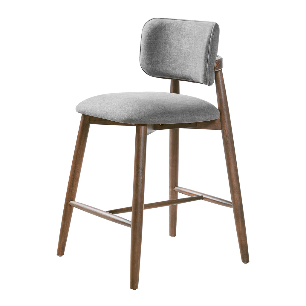 25.7 Inch Seat Height Fabric & Rubberwood Bar Stool