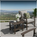 19" Square Brown Metal Side Table