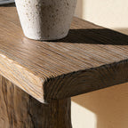 Arbor 60" Reclaimed Elm Double Pillar Console Table, Heritage Medium-Dark